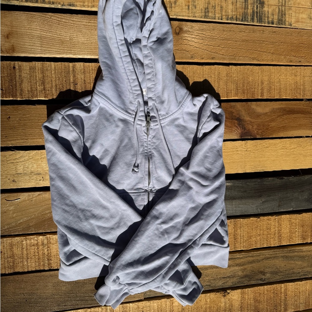 Brandy Melville Women’s Cropped Sky Blue Zip Up